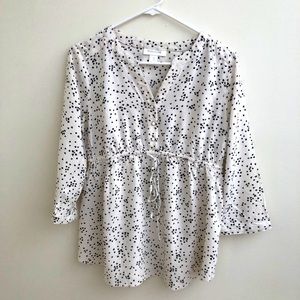 Motherhood Maternity Women’s Black and White 3/4 Length Sleeve Shirt